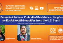19/06 – Saúde Coletiva em Debate recebe Sharrelle Barber para discutir racismo, resistência e iniquidades raciais em saúde