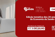 Chamada aberta para trabalhos na Edição Especial da Revista Baiana de Saúde Pública